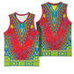 Haiti Basketball Jersey Choeblack Dashiki Style Red Color LT03