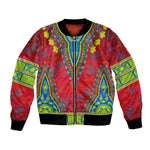 Haiti Bomber Jacket Choeblack Dashiki Style Red Color