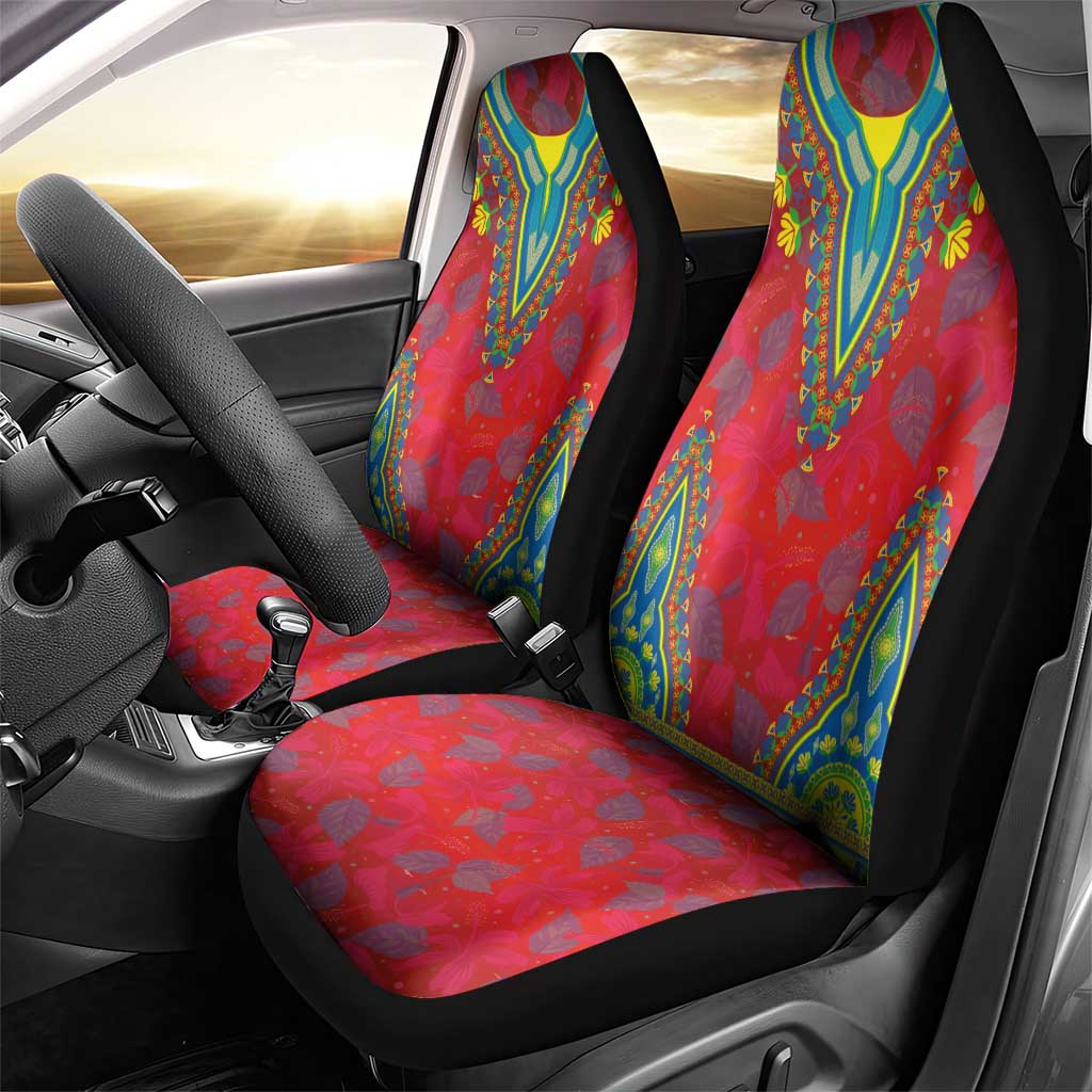 Haiti Car Seat Cover Choeblack Dashiki Style Red Color