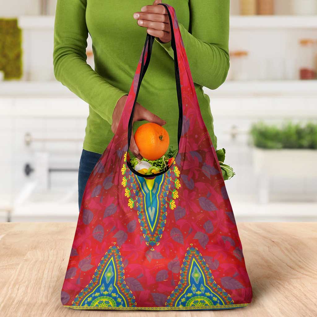 Haiti Grocery Bag Choeblack Dashiki Style Red Color
