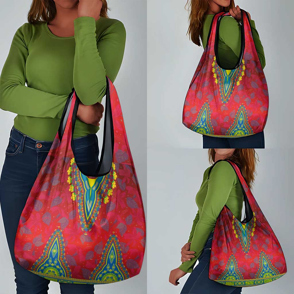 Haiti Grocery Bag Choeblack Dashiki Style Red Color