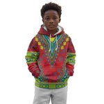 Haiti Kid Hoodie Choeblack Dashiki Style Red Color