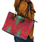 Haiti Leather Tote Bag Choeblack Dashiki Style Red Color