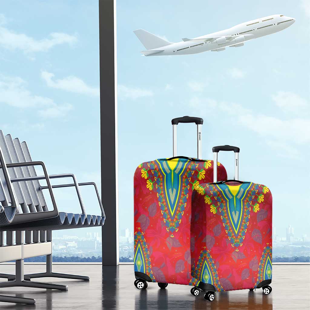 Haiti Luggage Cover Choeblack Dashiki Style Red Color