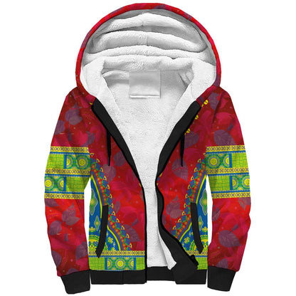 Haiti Sherpa Hoodie Choeblack Dashiki Style Red Color