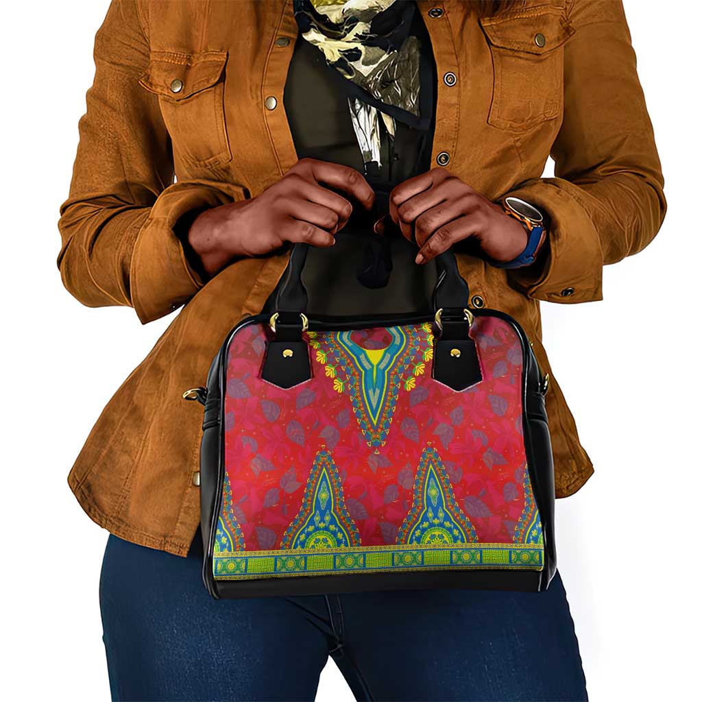 Haiti Shoulder Handbag Choeblack Dashiki Style Red Color
