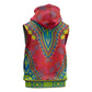 Haiti Sleeveless Hoodie Choeblack Dashiki Style Red Color - African Pride