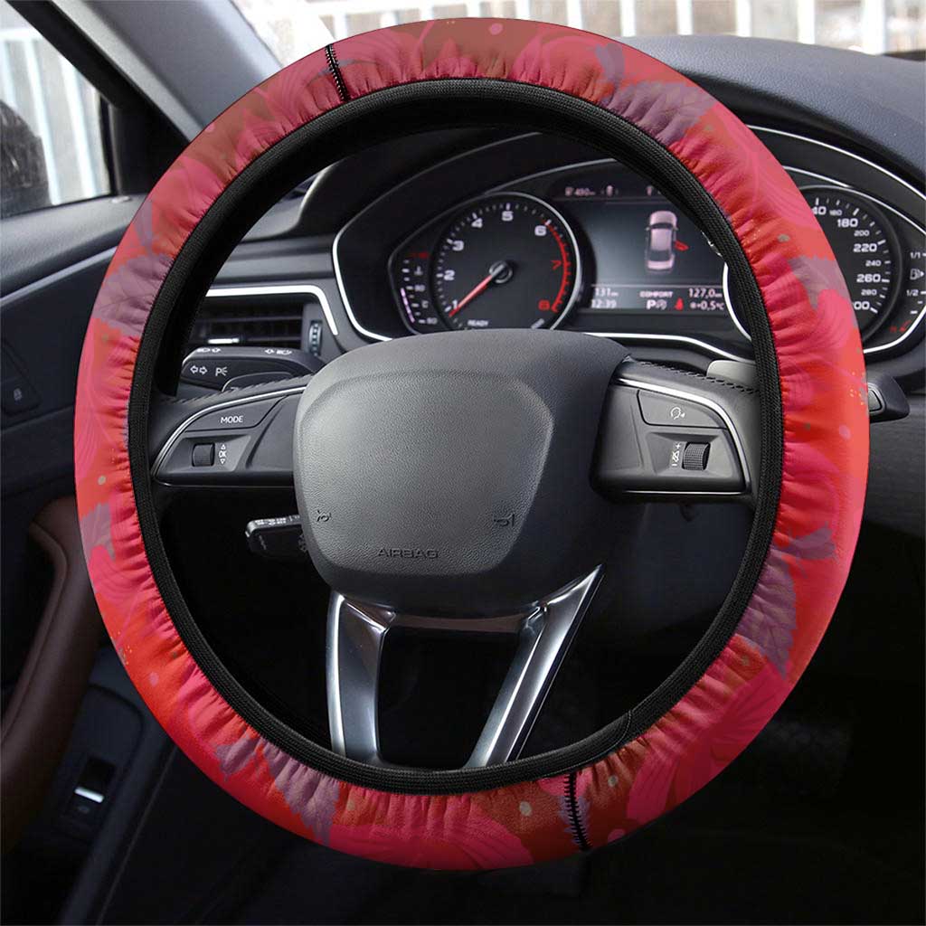 Haiti Steering Wheel Cover Choeblack Dashiki Style Red Color