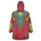 Haiti Wearable Blanket Hoodie Choeblack Dashiki Style Red Color