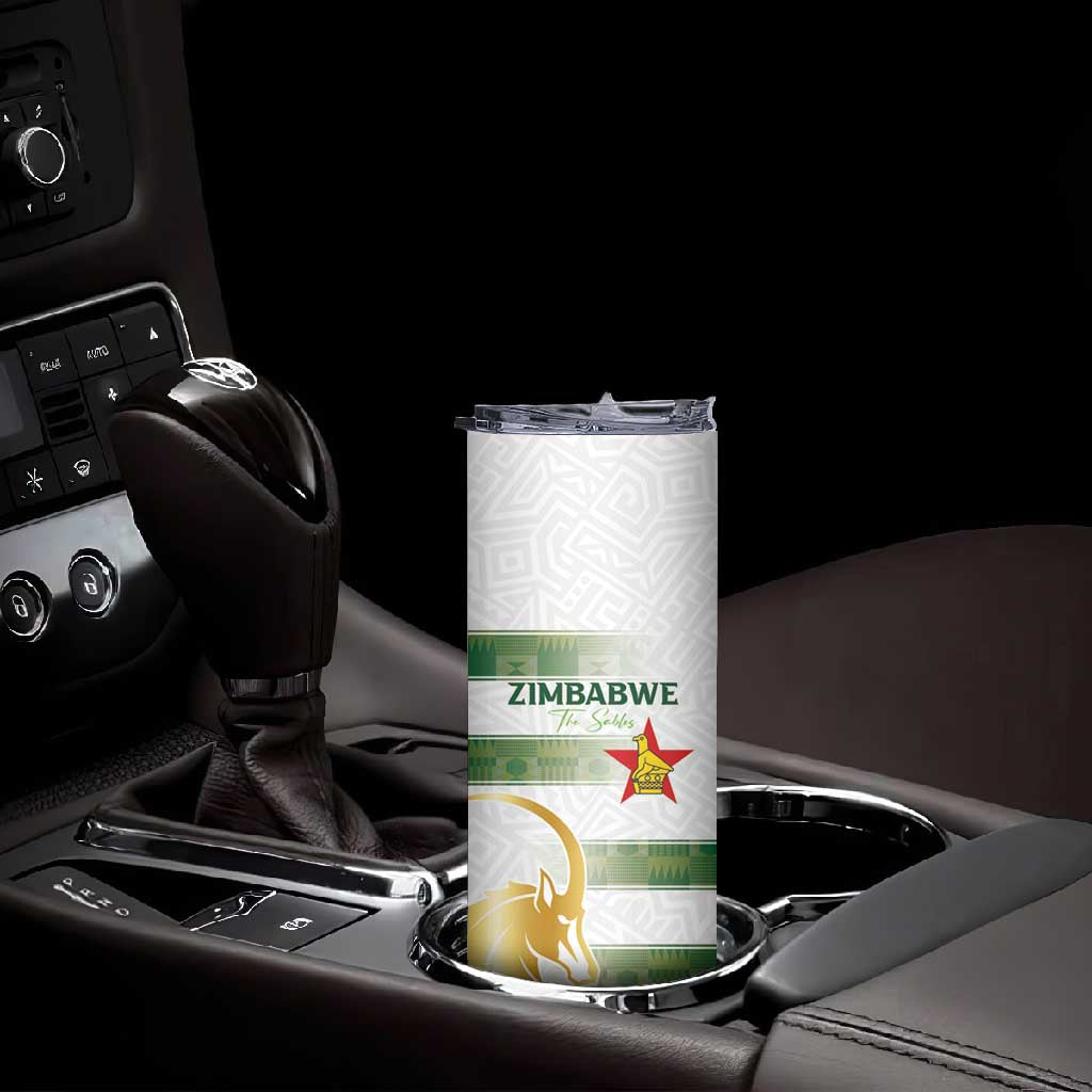 Custom Zimbabwe Rugby Champions of Africa Skinny Tumbler The Gold Sables Version - African Pride