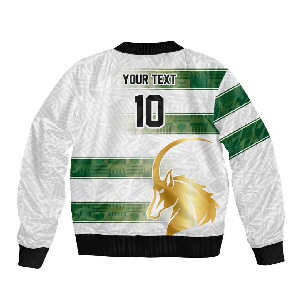 Custom Zimbabwe Rugby Champions of Africa Sleeve Zip Bomber Jacket The Gold Sables Version - African Pride