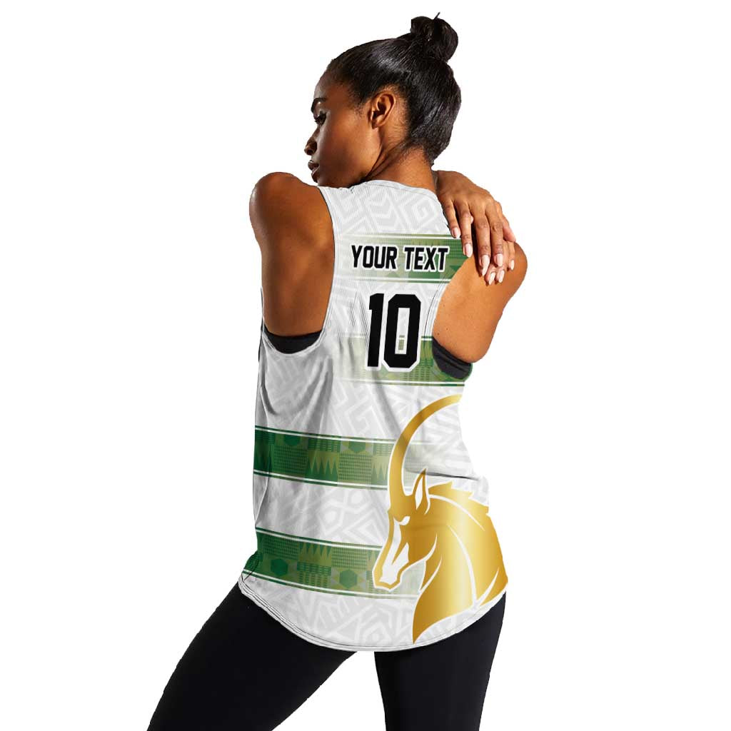 Custom Zimbabwe Rugby Champions of Africa Women Racerback Tank The Gold Sables Version - African Pride