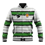 Custom Zimbabwe Rugby Baseball Jacket Geometric Chevron Wall Motif Stripes Style