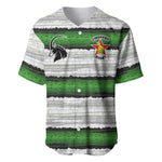 Custom Zimbabwe Rugby Baseball Jersey Geometric Chevron Wall Motif Stripes Style