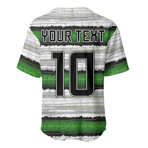 Custom Zimbabwe Rugby Baseball Jersey Geometric Chevron Wall Motif Stripes Style
