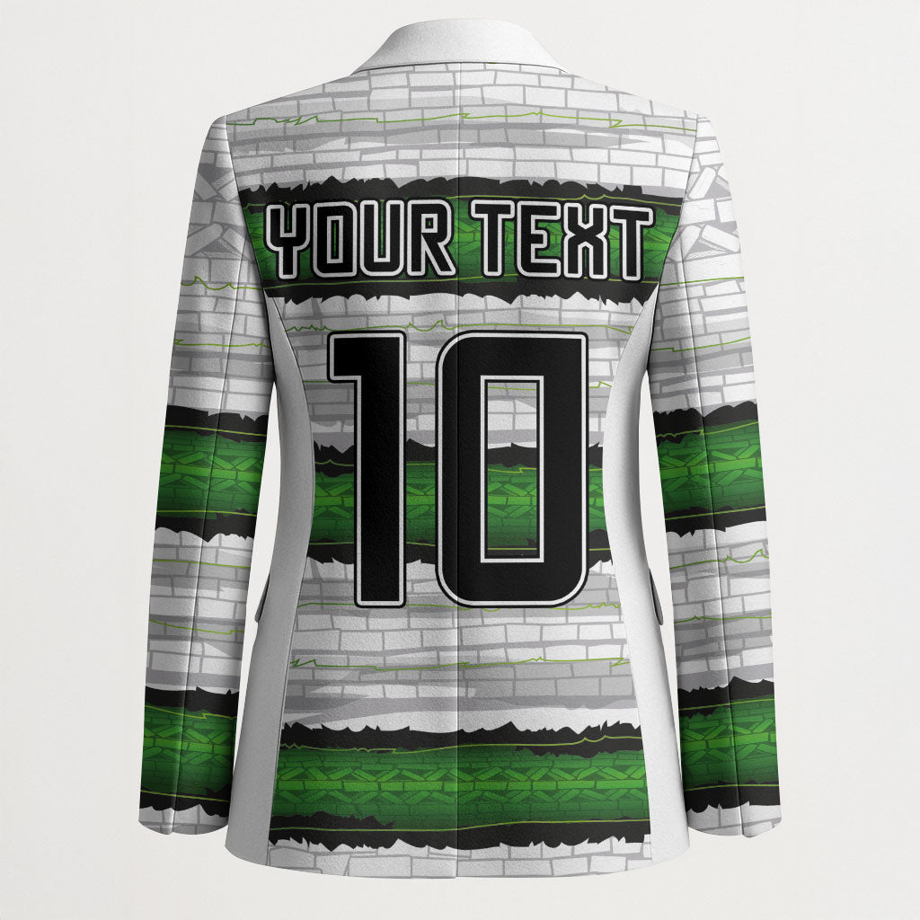 Custom Zimbabwe Rugby Blazer Geometric Chevron Wall Motif Stripes Style