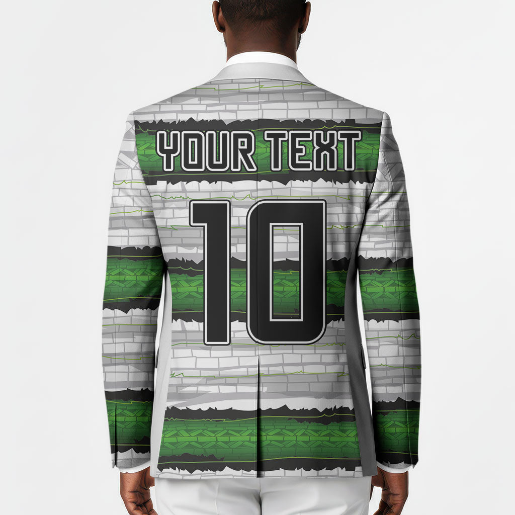 Custom Zimbabwe Rugby Blazer Geometric Chevron Wall Motif Stripes Style