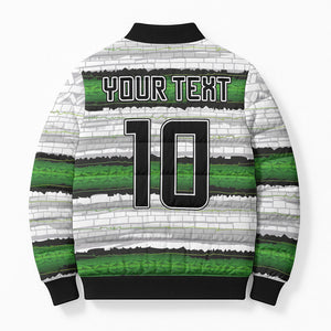 Custom Zimbabwe Rugby Bomber Puffer Jacket Geometric Chevron Wall Motif Stripes Style