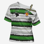Custom Zimbabwe Rugby Cross Shoulder Shirt Geometric Chevron Wall Motif Stripes Style