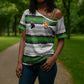 Custom Zimbabwe Rugby Cross Shoulder Shirt Geometric Chevron Wall Motif Stripes Style