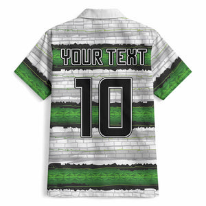 Custom Zimbabwe Rugby Hawaiian Shirt Geometric Chevron Wall Motif Stripes Style