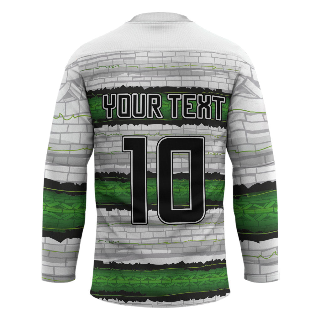 Custom Zimbabwe Rugby Hockey Jersey Geometric Chevron Wall Motif Stripes Style