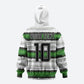 Custom Zimbabwe Rugby Hoodie Geometric Chevron Wall Motif Stripes Style
