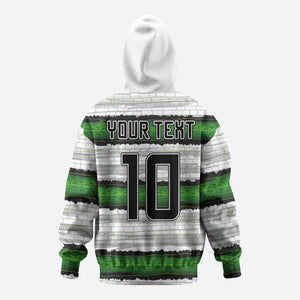 Custom Zimbabwe Rugby Hoodie Geometric Chevron Wall Motif Stripes Style
