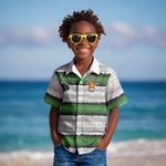 Custom Zimbabwe Rugby Kid Hawaiian Shirt Geometric Chevron Wall Motif Stripes Style
