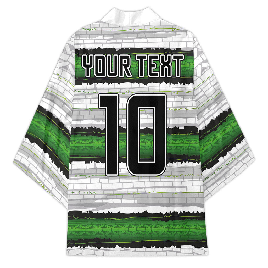 Custom Zimbabwe Rugby Kimono Geometric Chevron Wall Motif Stripes Style