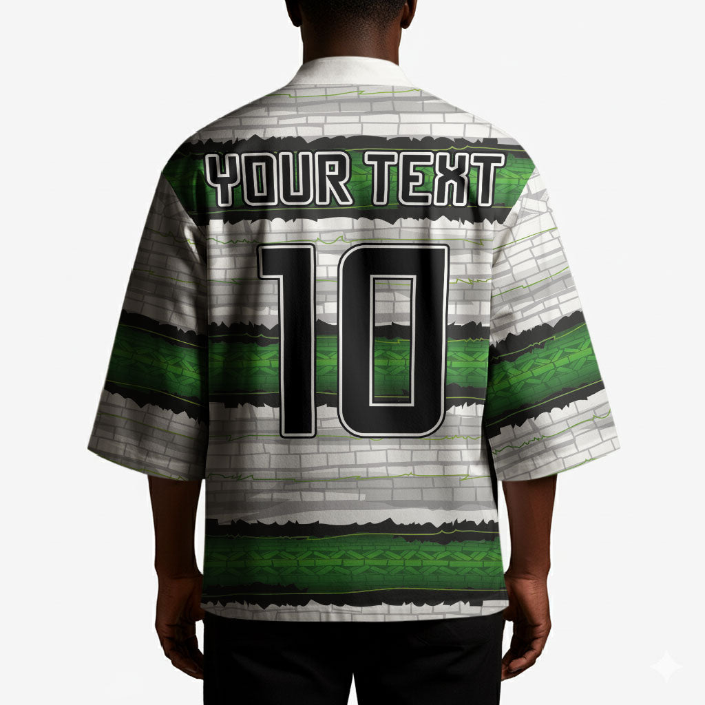 Custom Zimbabwe Rugby Kimono Geometric Chevron Wall Motif Stripes Style