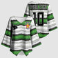 Custom Zimbabwe Rugby Kimono Sleeve Blouse Geometric Chevron Wall Motif Stripes Style