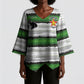 Custom Zimbabwe Rugby Kimono Sleeve Blouse Geometric Chevron Wall Motif Stripes Style