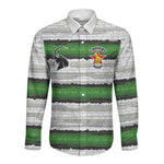 Custom Zimbabwe Rugby Long Sleeve Button Shirt Geometric Chevron Wall Motif Stripes Style