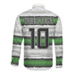 Custom Zimbabwe Rugby Long Sleeve Button Shirt Geometric Chevron Wall Motif Stripes Style