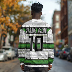 Custom Zimbabwe Rugby Long Sleeve Shirt Geometric Chevron Wall Motif Stripes Style