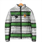 Custom Zimbabwe Rugby Padded Jacket Geometric Chevron Wall Motif Stripes Style