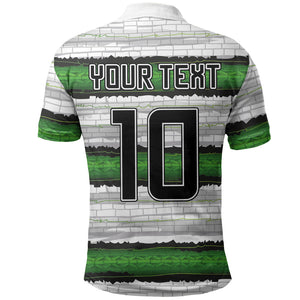 Custom Zimbabwe Rugby Polo Shirt Geometric Chevron Wall Motif Stripes Style