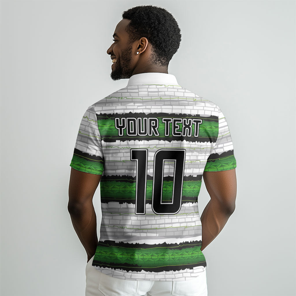 Custom Zimbabwe Rugby Polo Shirt Geometric Chevron Wall Motif Stripes Style