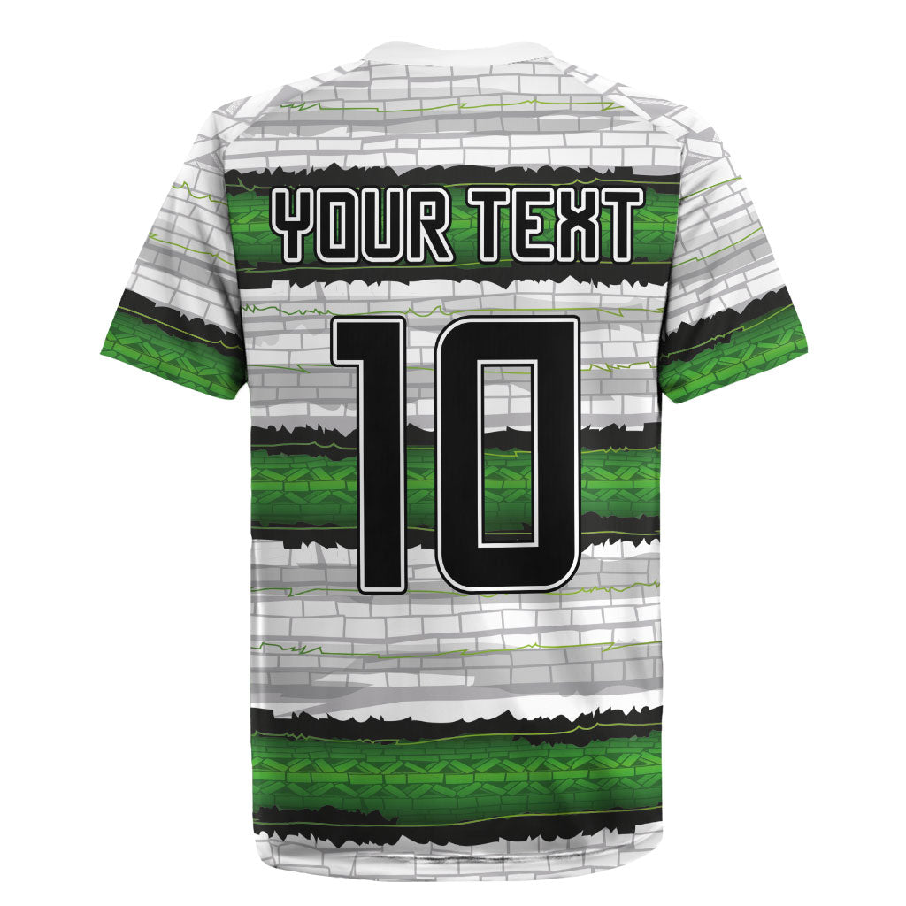 Custom Zimbabwe Rugby Rugby Jersey Geometric Chevron Wall Motif Stripes Style
