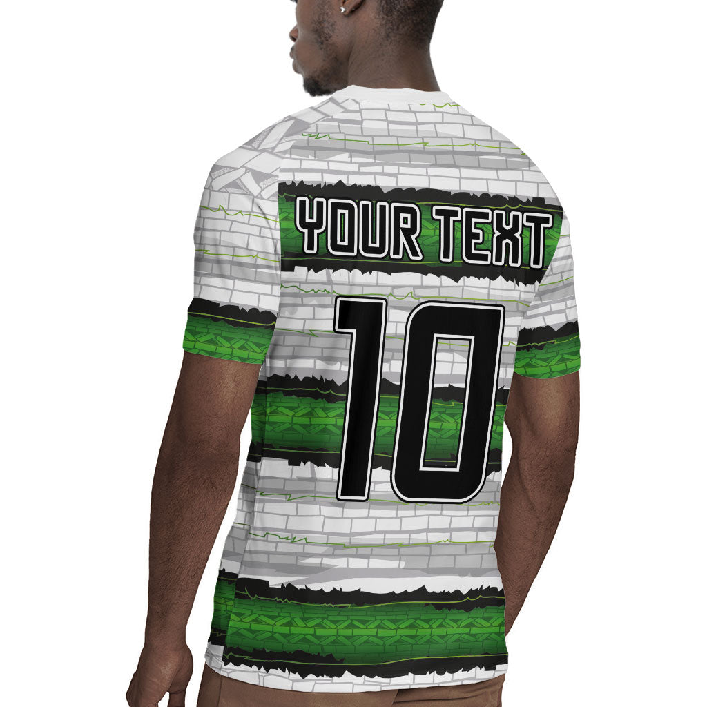 Custom Zimbabwe Rugby Rugby Jersey Geometric Chevron Wall Motif Stripes Style