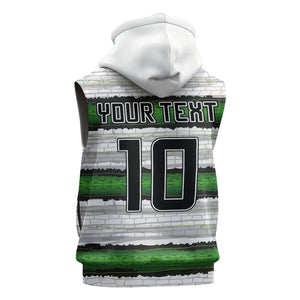 Custom Zimbabwe Rugby Sleeveless Zip Hoodie Geometric Chevron Wall Motif Stripes Style