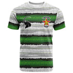 Custom Zimbabwe Rugby T shirt Geometric Chevron Wall Motif Stripes Style