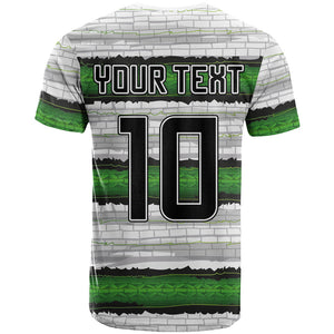 Custom Zimbabwe Rugby T shirt Geometric Chevron Wall Motif Stripes Style