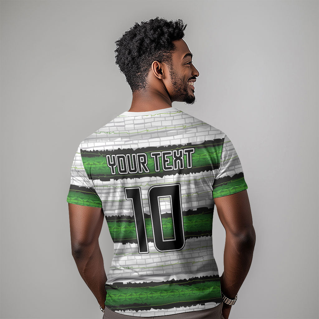 Custom Zimbabwe Rugby T shirt Geometric Chevron Wall Motif Stripes Style