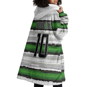 Custom Zimbabwe Rugby Wearable Blanket Hoodie Geometric Chevron Wall Motif Stripes Style