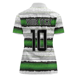 Custom Zimbabwe Rugby Women Polo Shirt Geometric Chevron Wall Motif Stripes Style