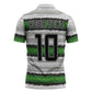 Custom Zimbabwe Rugby Zipper Polo Shirt Geometric Chevron Wall Motif Stripes Style