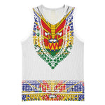 Haiti Flag Basketball Jersey Traditional Dashiki White Color LT03