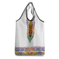 Haiti Flag Grocery Bag Traditional Dashiki White Color
